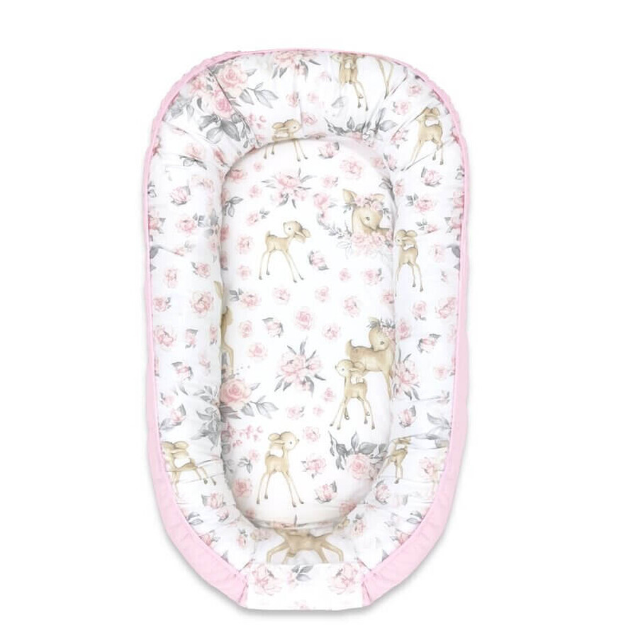 Baby Nest Velvet Accogliente Baby Nest Velvet, Rosa Cervo, 105x66 cm, MimiNu