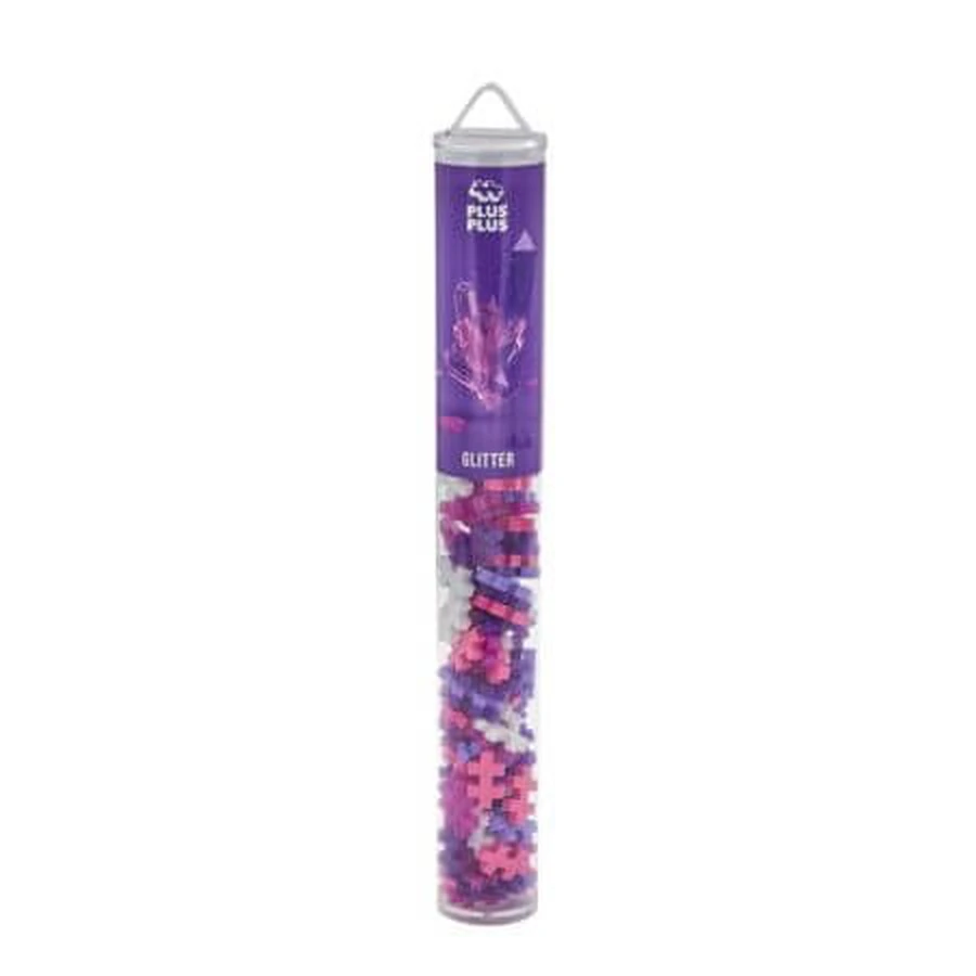 Tube construction set, + 5 years, Glitter Colors, Glitter Mix, 100 pieces, Plus-Plus