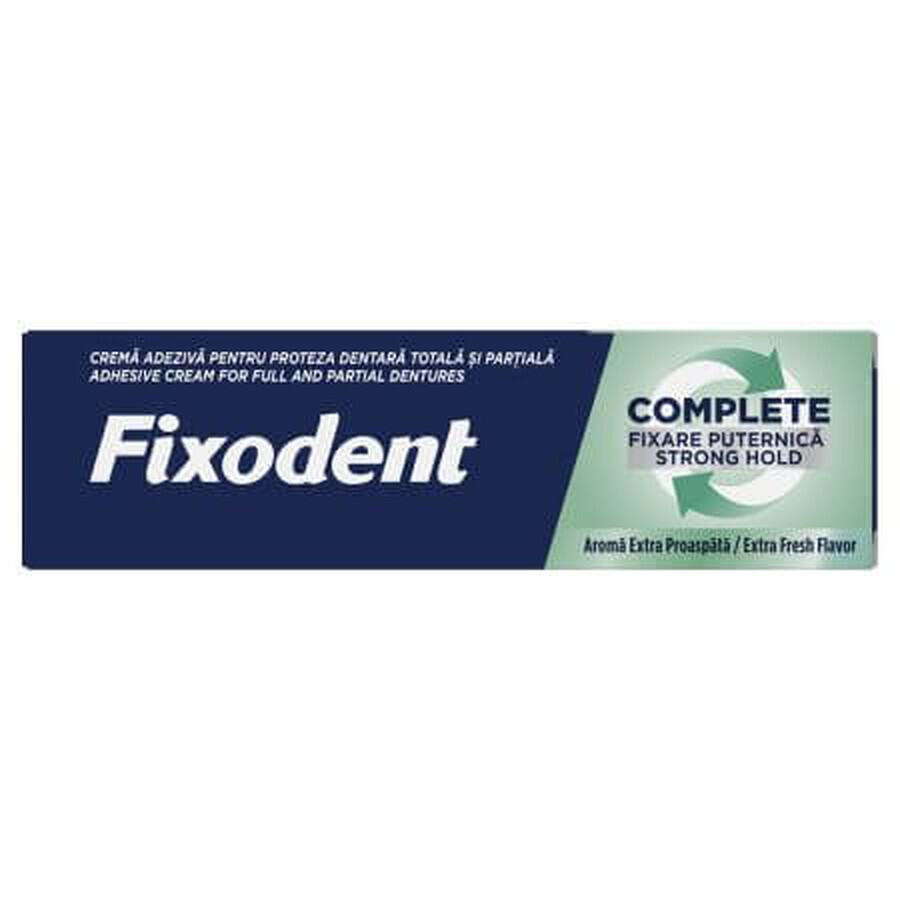 Complete Strong Hold Extra Fresh Complete Strong Hold Extra Fresh crème adhésive pour prothèses dentaires, 47 g, Fixodent