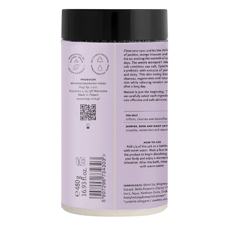 Hagi White Bouquet, natural bath salt, 480 g