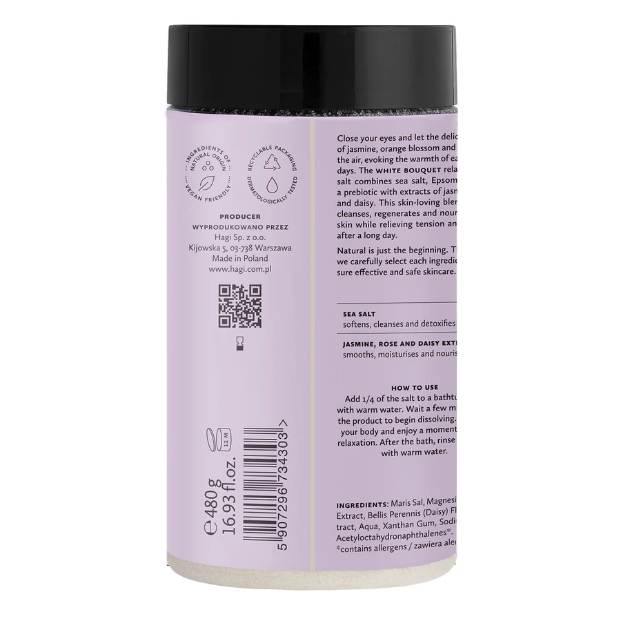 Hagi White Bouquet, natural bath salt, 480 g