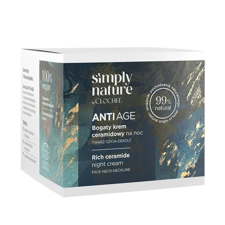 Clochee Simply Nature Anti Age, rich ceramide night cream, 50 ml