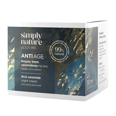 Clochee Simply Nature Anti Age, rich ceramide night cream, 50 ml