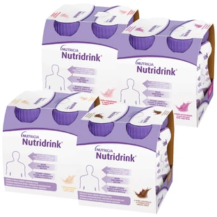 Nutridrink-kit, voedingspreparaat, aardbeiensmaak, 4 x 125 ml + bosvruchtensmaak, 4 x 125 ml + vanillesmaak, 4 x 125 ml + chocoladesmaak, 4 x 125 ml