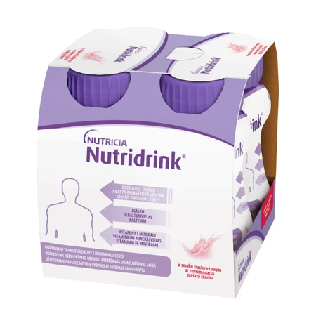 Nutridrink-kit, voedingspreparaat, aardbeiensmaak, 4 x 125 ml + bosvruchtensmaak, 4 x 125 ml + vanillesmaak, 4 x 125 ml + chocoladesmaak, 4 x 125 ml
