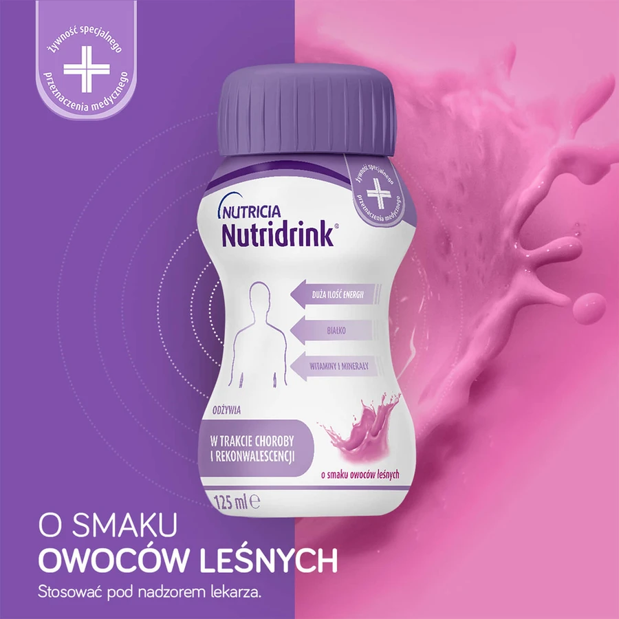 Nutridrink-kit, voedingspreparaat, aardbeiensmaak, 4 x 125 ml + bosvruchtensmaak, 4 x 125 ml + vanillesmaak, 4 x 125 ml + chocoladesmaak, 4 x 125 ml