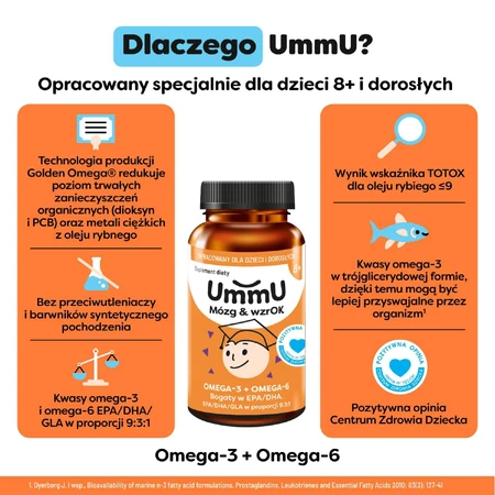 UmmU Brain & Brain, for children 8 years and older, 120 capsules