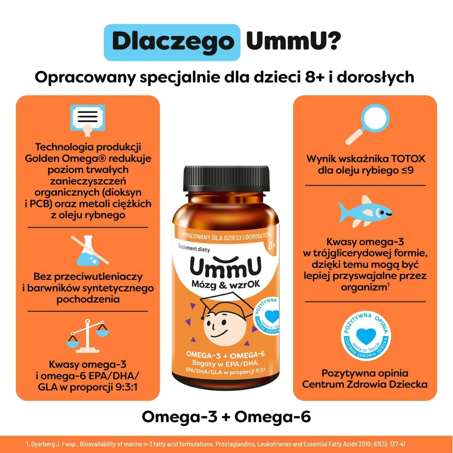 UmmU Brain & Brain, for children 8 years and older, 120 capsules