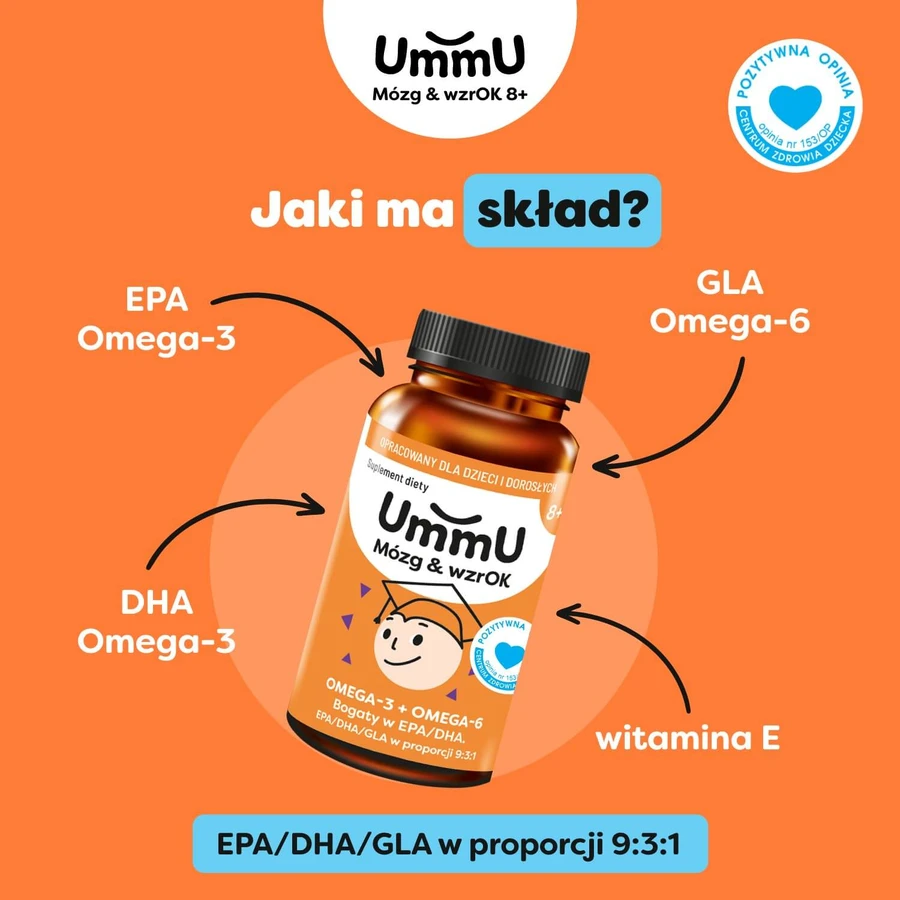 UmmU Brain & Brain, for children 8 years and older, 120 capsules