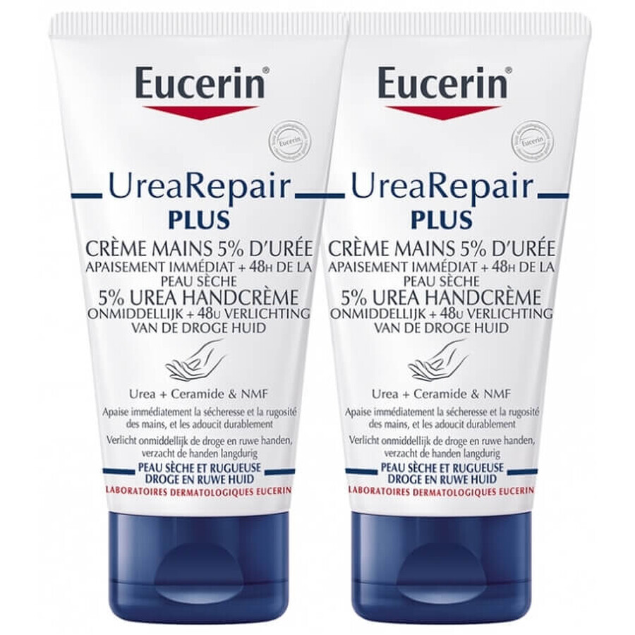 Eucerin UreaRepair Plus Crema Mani 5%, 2 x 75 ml