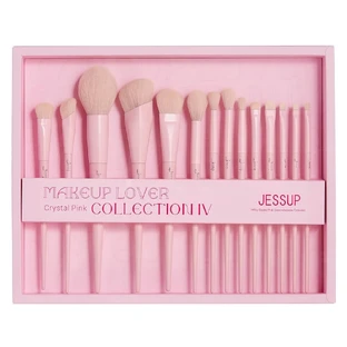 Jessup Makeup Lover Crystal Pink Collection IV Set de brochas de maquillaje T495, 14 piezas