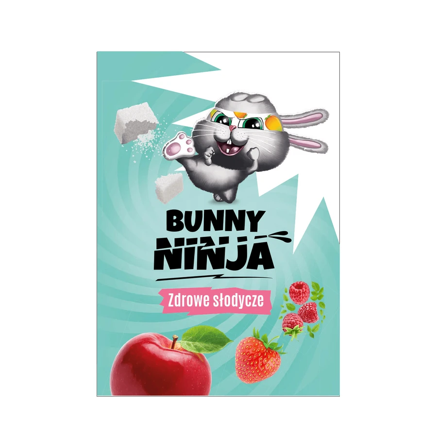 Bunny Ninja Fruit Rolls set, snack de fruits, 4 x 15 g + livre de coloriage gratuit