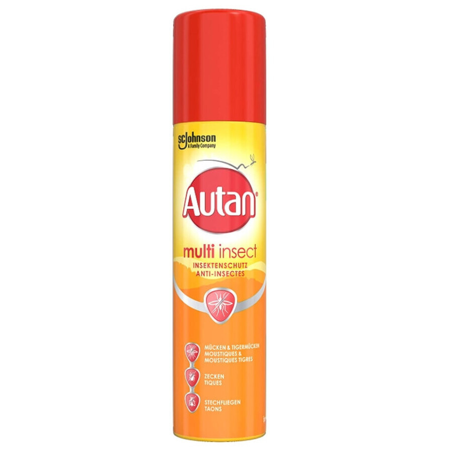 Autan, Spray protettivo contro zanzare e mosche per viso e corpo, 100 ml