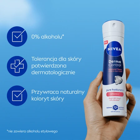 Nivea Derma Control Natural Tone, Antitranspirant, Spray, 150 ml