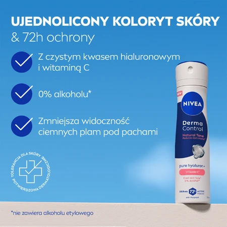 Nivea Derma Control Natural Tone, Antitranspirant, Spray, 150 ml
