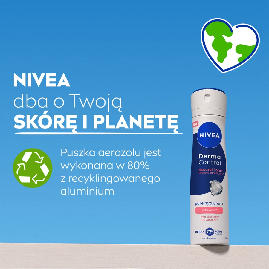 Nivea Derma Control Natural Tone, Antitranspirant, Spray, 150 ml