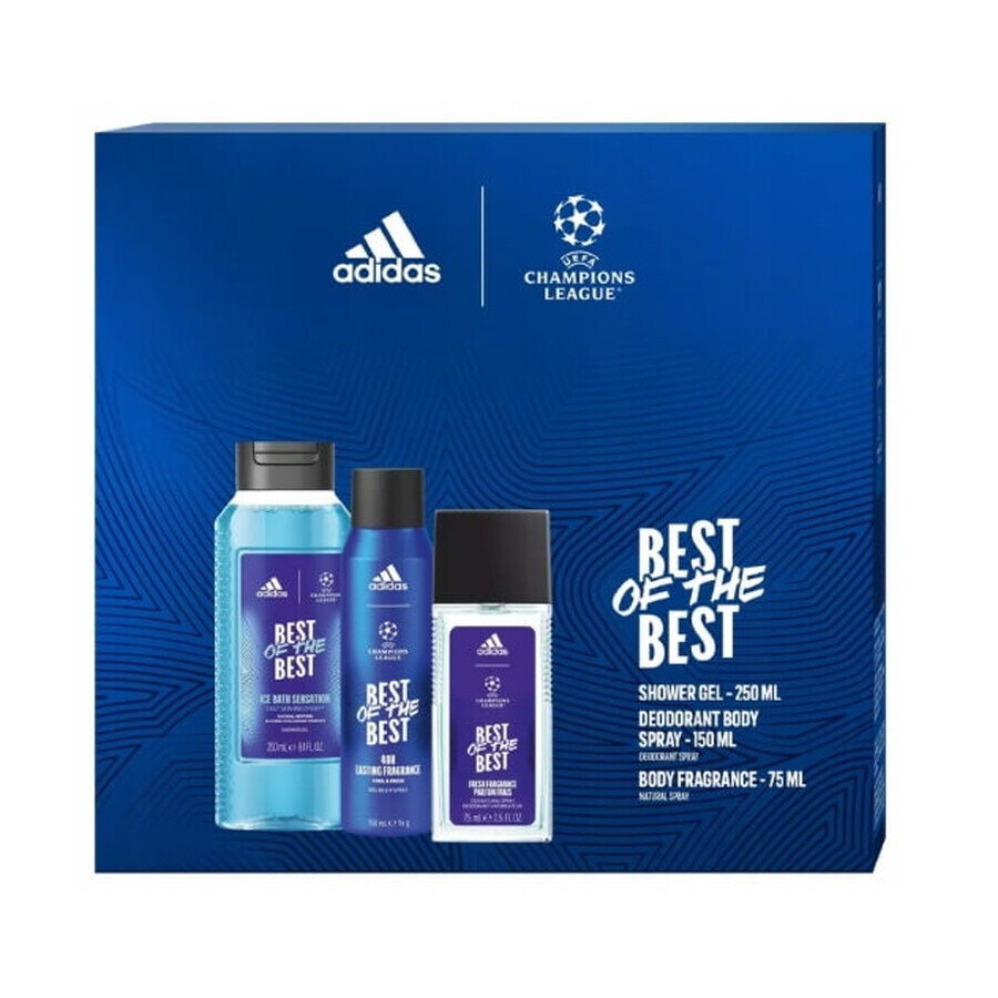 Adidas UEFA Champions League Best of The Best Men's gift set Deodorant with atomizer 75 ml + Deodorant 150 ml + Shower gel 250 ml