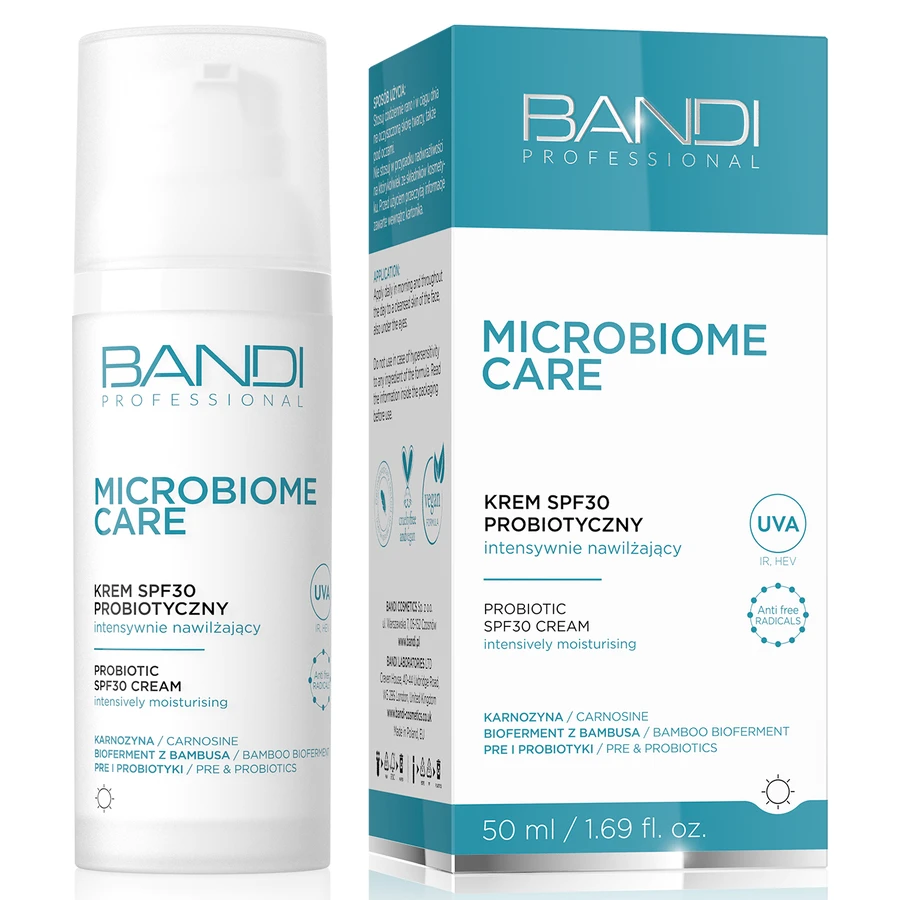 Bandi Microbiome Care, probiotic intensive moisturizing cream, SPF 30, 50 ml
