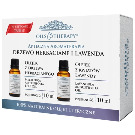 Optima Natura Oils Therapy Apothecary Aromatherapy Kit, Teebaum, 10 ml + Lavendel, 10 ml