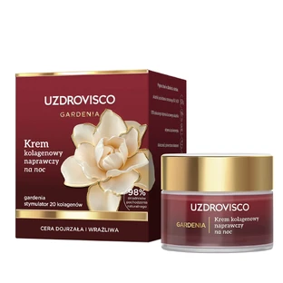 Uzdrovisco Gardenia, crema de noche reparadora con colágeno, 50 ml