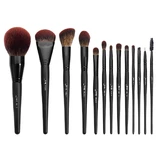 Jessup Makeup Lover Makeup Brush Collection Phantom Black Makeup Brush Set, 13 pieces.