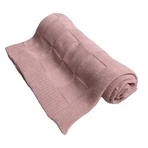 BabyMatex, Manta cuadrada de algodón a cuadros, 80 cm x 100 cm, rosa perla