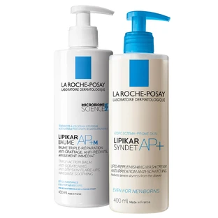 Set La Roche-Posay Lipikar Baume AP+M, Körperlotion, 400 ml + Syndet AP+, Körperreinigungscreme, ab Geburt, 400 ml