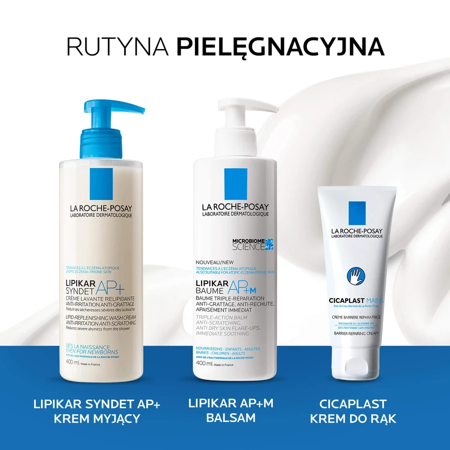 Set La Roche-Posay Lipikar Baume AP+M, Körperlotion, 400 ml + Syndet AP+, Körperreinigungscreme, ab Geburt, 400 ml