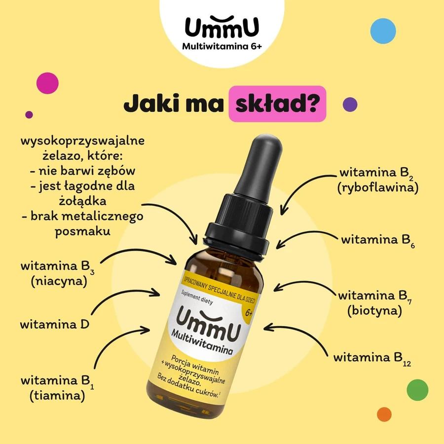 UmmU Multivitamin, for children 6 years and older, drops, orange flavor, 30 ml