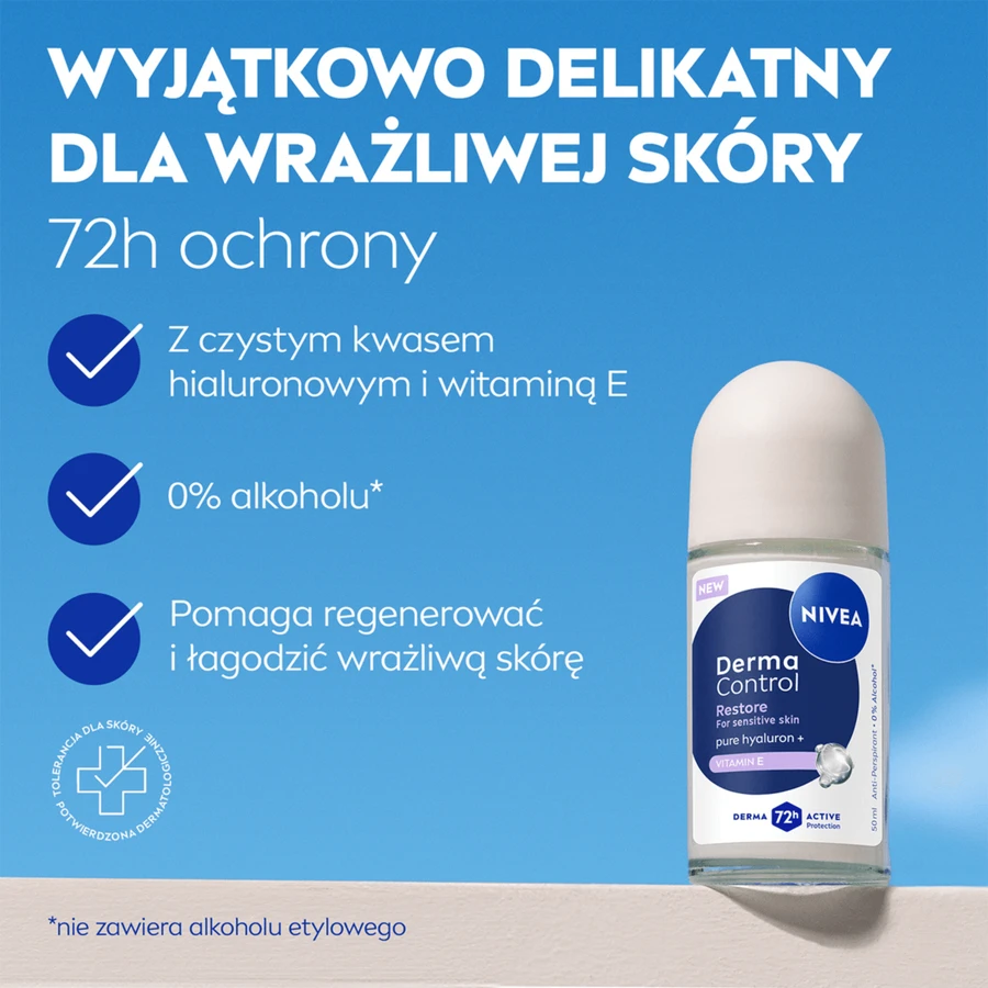 Nivea Derma Control Restore, antitranspiratiemiddel, roll-on, 50 ml