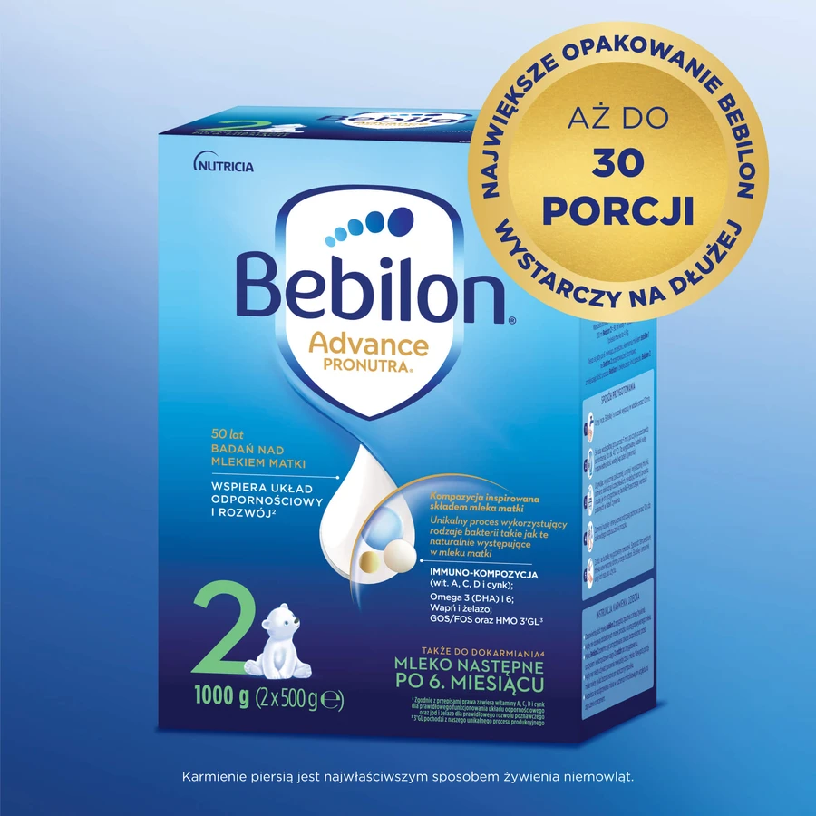 Set Bebilon Advance Pronutra 2, leche de continuación, más de 6 meses, 3 x 1000 g + CzuCzu Contrastes en un cordón, libro del bebé, 6-9 meses gratis