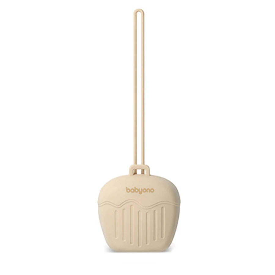 BabyOno, porte-sucette en silicone, beige