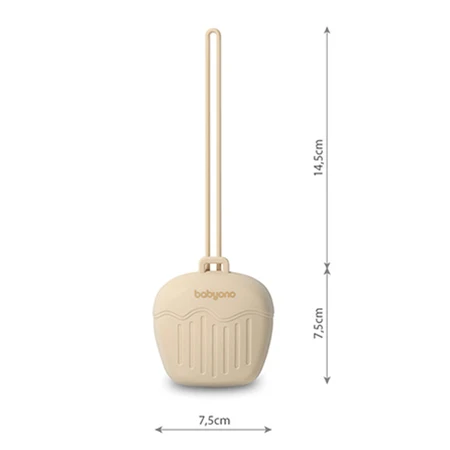 BabyOno, porte-sucette en silicone, beige