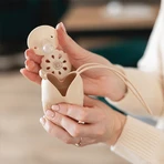 BabyOno, porte-sucette en silicone, beige