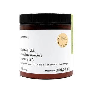 Sundose For Skin Anti-Aging, colágeno de pescado, ácido hialurónico y vitamina C, sabor manzana y lima, 309,04 g