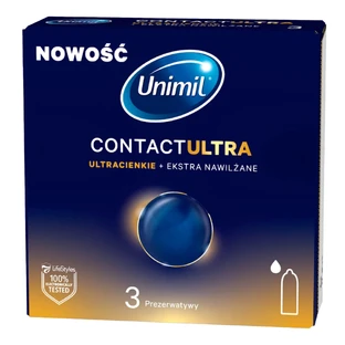 Unimil Contact Ultra, extra vochtige condooms, ultradun, 3 stuks