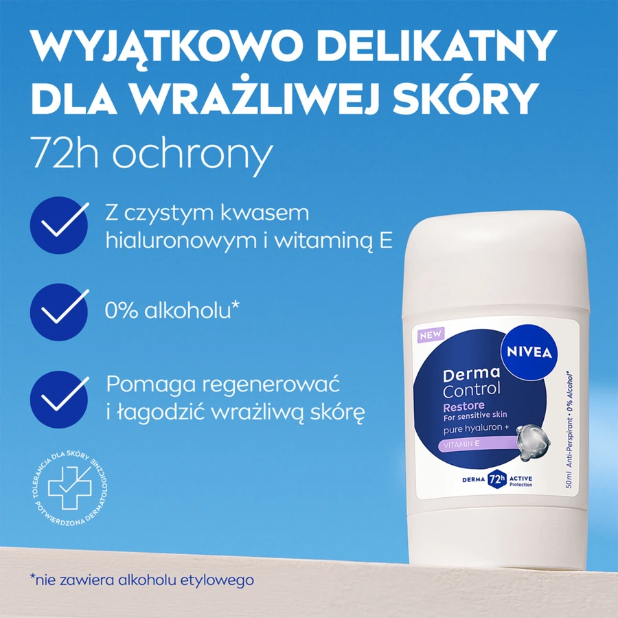 Nivea Derma Control Restore, antitranspirant, stick, 50 ml