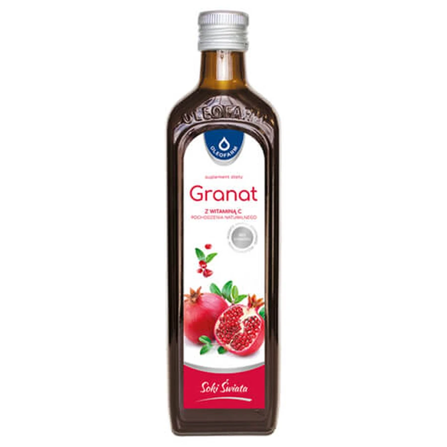 Oleofarm Jus de fruits du monde Grenade avec vitamine C d'origine naturelle, 490 ml