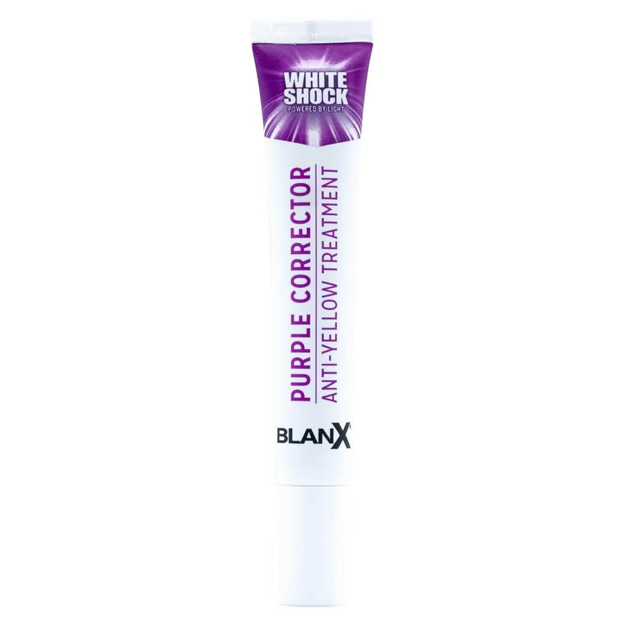 BlanX White Shock Purple Corrector, teeth yellowing whitening system, serum, 20 ml + Led Bite cap