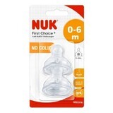 Nuk, Sauger Silicone, Bottle pacifier, Gr.1 M 2 pieces