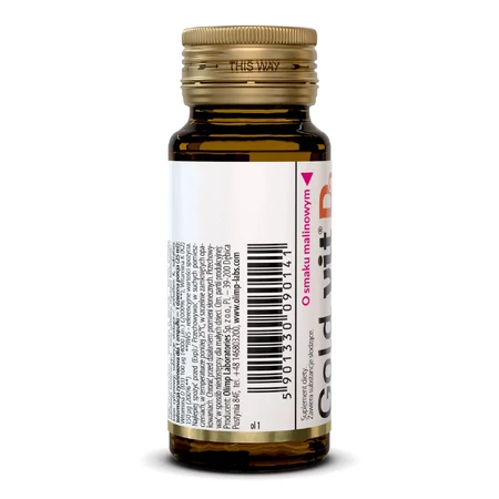 Olimp Gold-Vit D3 + K2 Forte Shot, Glasampulle, Himbeergeschmack, 25 ml