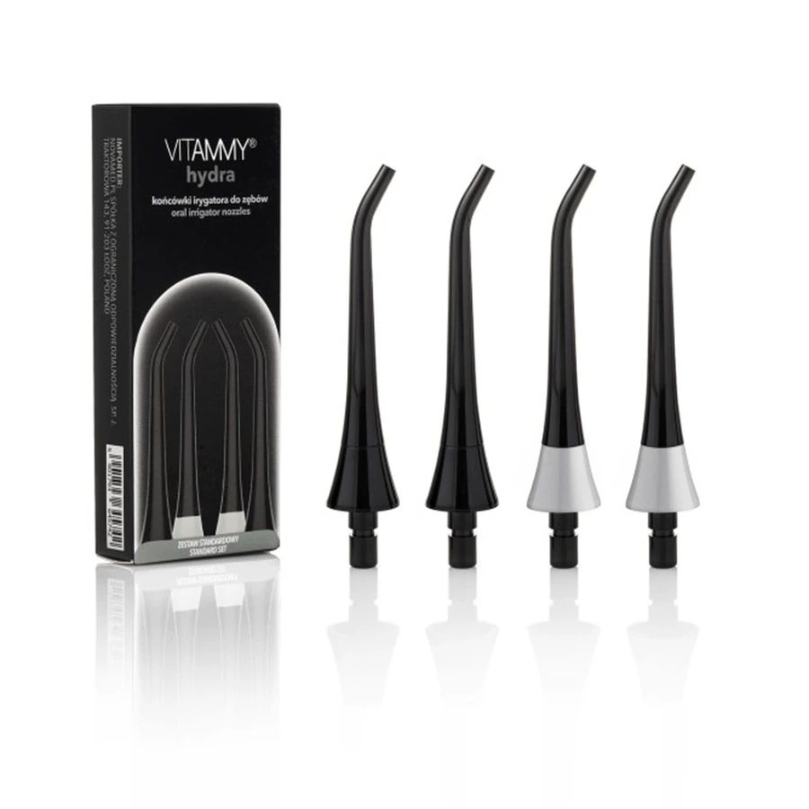 Vitammy Hydra, puntas de irrigador, negras, 4 piezas