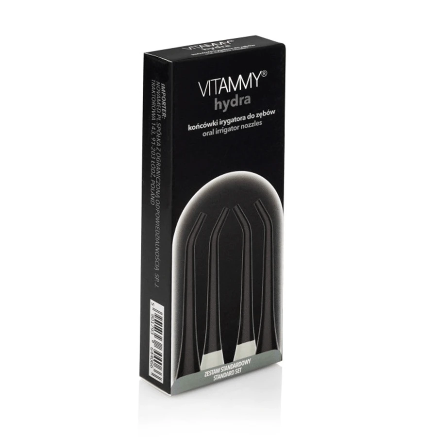 Vitammy Hydra, puntas de irrigador, negras, 4 piezas