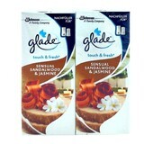 Glade, Touch amp ; Fresh, Recharge désodorisante, bois de santal et jasmin, 2x 10ml