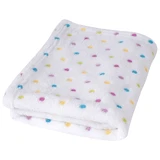 BabyMatex, Milly microfiber blanket, 75 cm x 100 cm, white with colorful dots