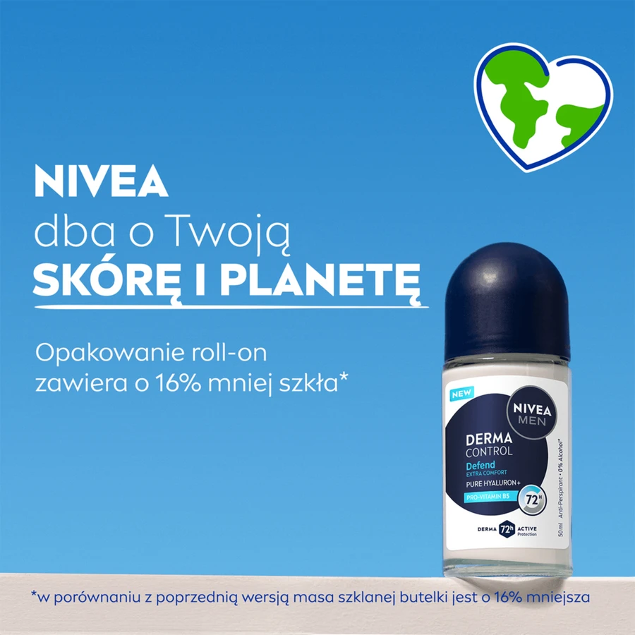 Nivea Men Derma Control Defend, antiperspirant, roll-on, 50 ml