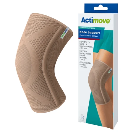 Actimove Everyday Supports, kniestabilisatiebrace, met ingebouwde knieschijf en 2 baleinen, beige, maat M