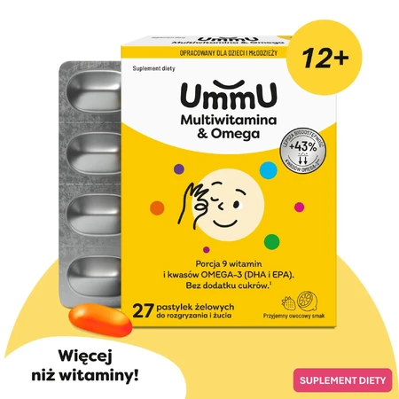 UmmU Multivitamin&Omega, für Kinder ab 12 Jahren, 27 Kau-Lutschtabletten