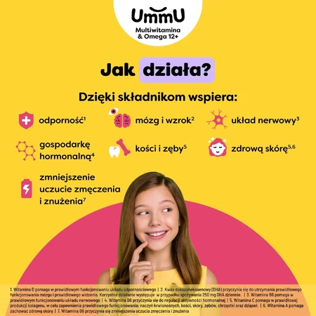 UmmU Multivitamin&Omega, für Kinder ab 12 Jahren, 27 Kau-Lutschtabletten