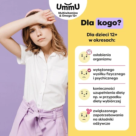 UmmU Multivitamin&Omega, für Kinder ab 12 Jahren, 27 Kau-Lutschtabletten